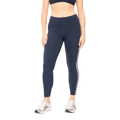Old Navy High-Waisted PowerChill Side-Striped 7/8 Leggings, Navy, Size S - XL