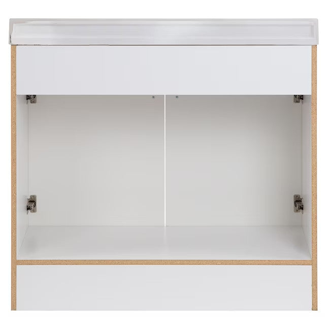 Project Source Dover 36 in White Single Sink Bathroom Vanity with White Top