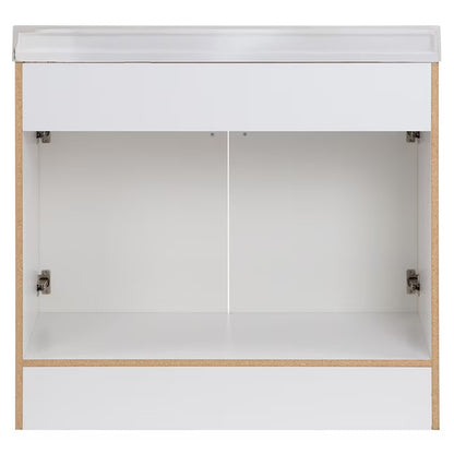Project Source Dover 36 in White Single Sink Bathroom Vanity with White Top