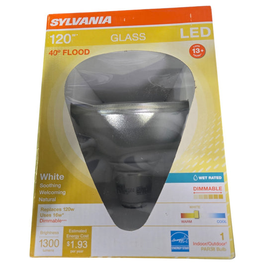 Sylvania LED16PAR38/DIM/830/FL40/13Y/GL/W/RP 16 Watt 1300 Lumens Dimmable Flood