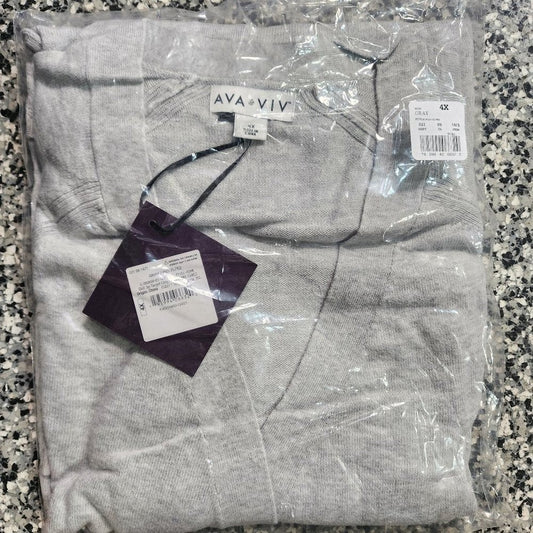 Ava & Viv Women"s Cardigan Sweater Heather Grey size 4x Target open Front NWT