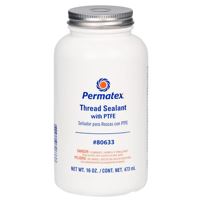 Permatex 80633-12PK Thread Sealant with PTFE, 16 oz. (Pack of 12)