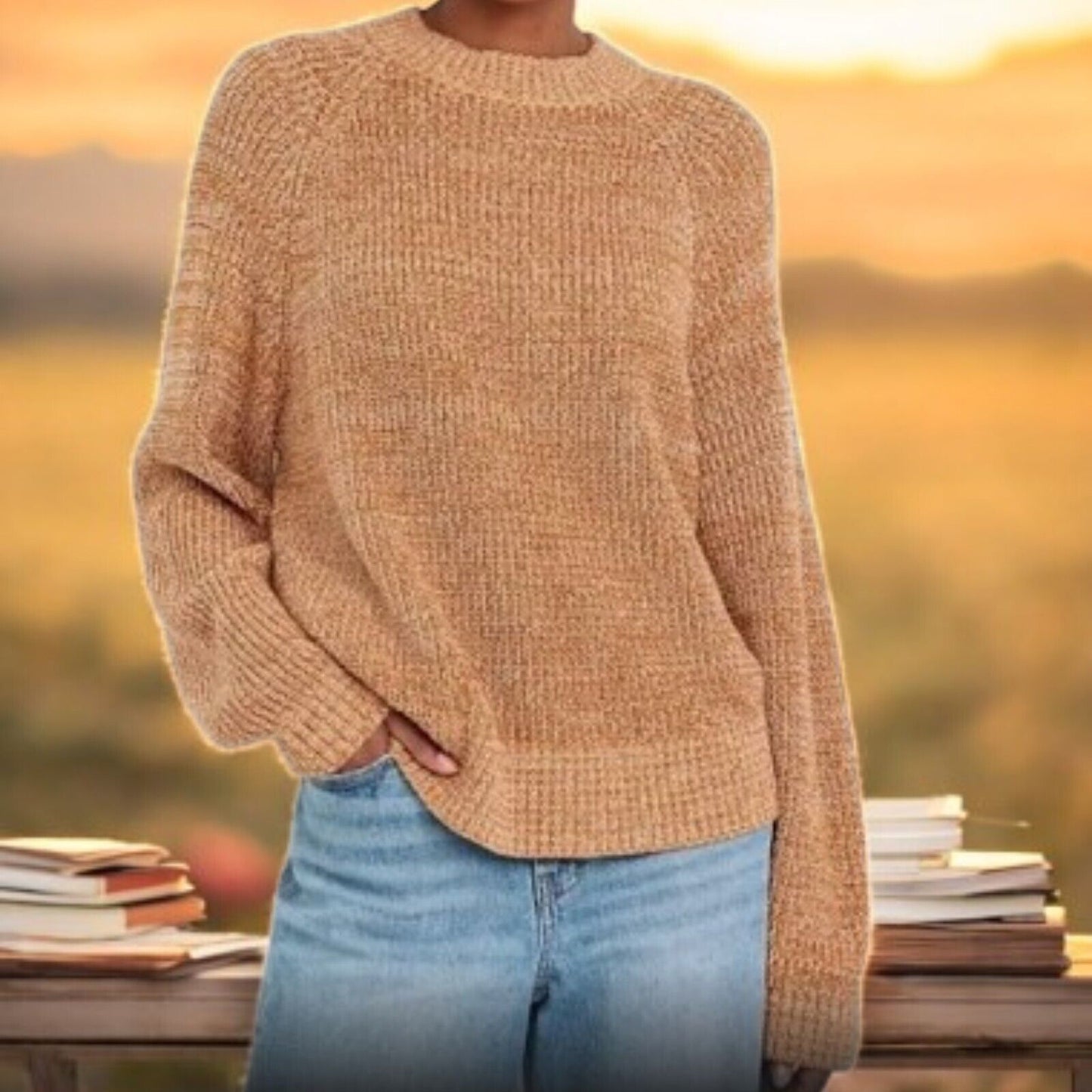 Old Navy Women's Cotton Shaker Stitch Sweater, Sly Fox, S