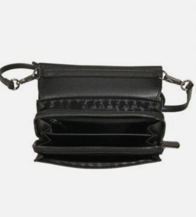 KARL LAGERFELD Paris Lourdes leather chain strap crossbody bag - BLACK