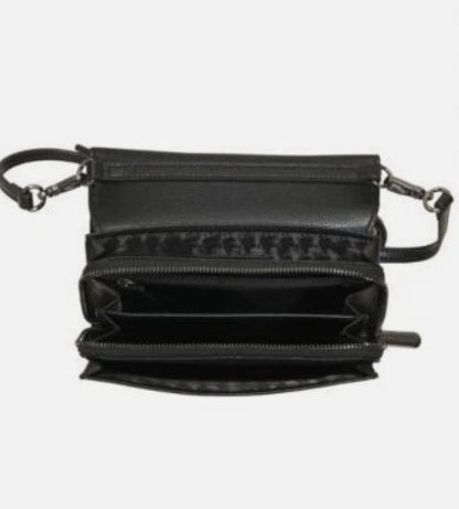 KARL LAGERFELD Paris Lourdes leather chain strap crossbody bag - BLACK