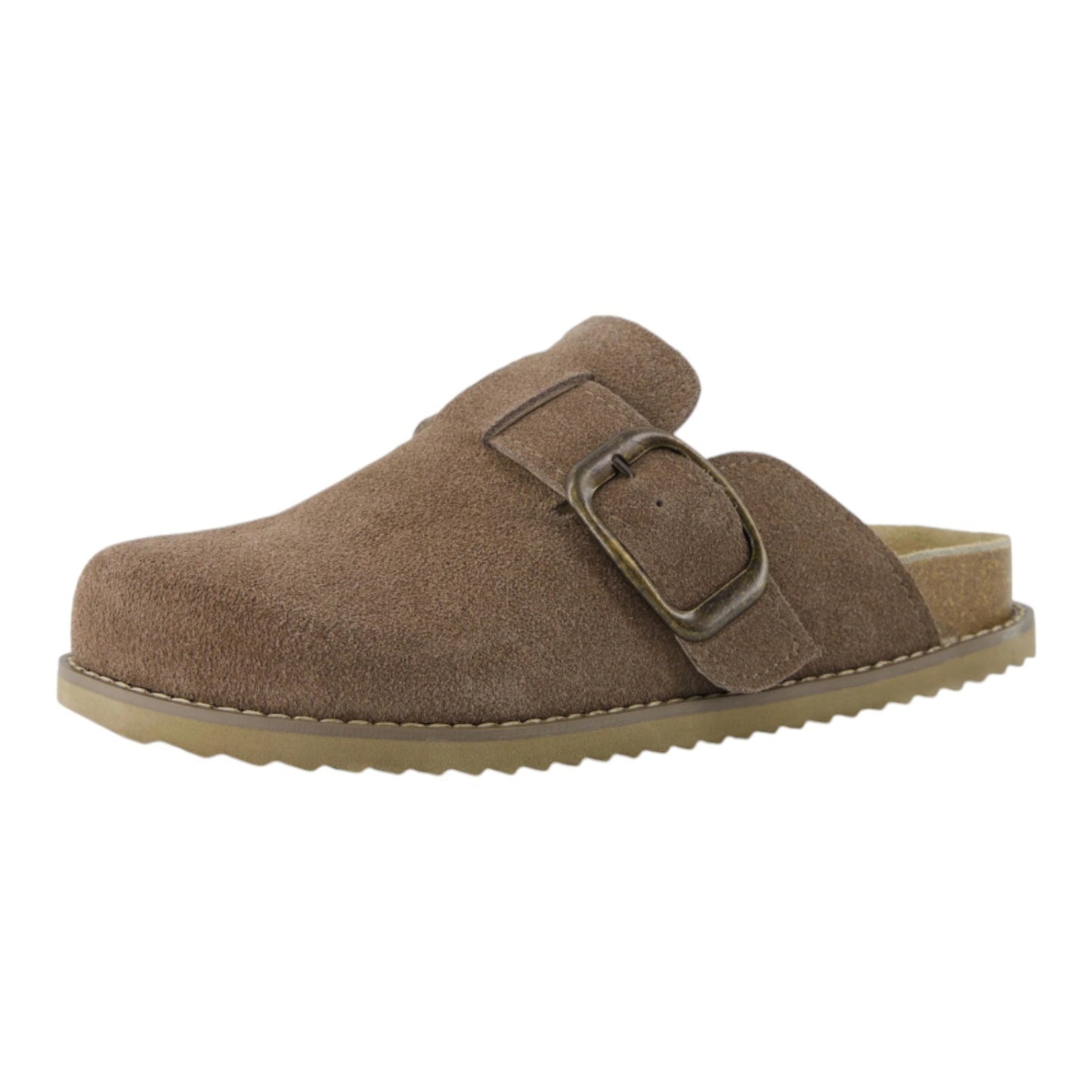 Women's Suede Clogs Adjustable Buckle Slip on Footbed Home Clog Slippers