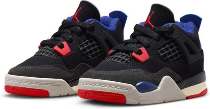 Toddler's Jordan 4 Retro OG Black/Fire Red-Deep Royal Blue (IB4387 003)