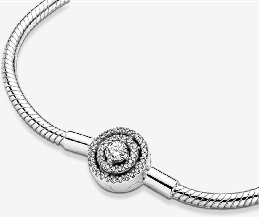 AUTHENTIC PANDORA (590038C01-23) Halo Snake Chain Bracelet