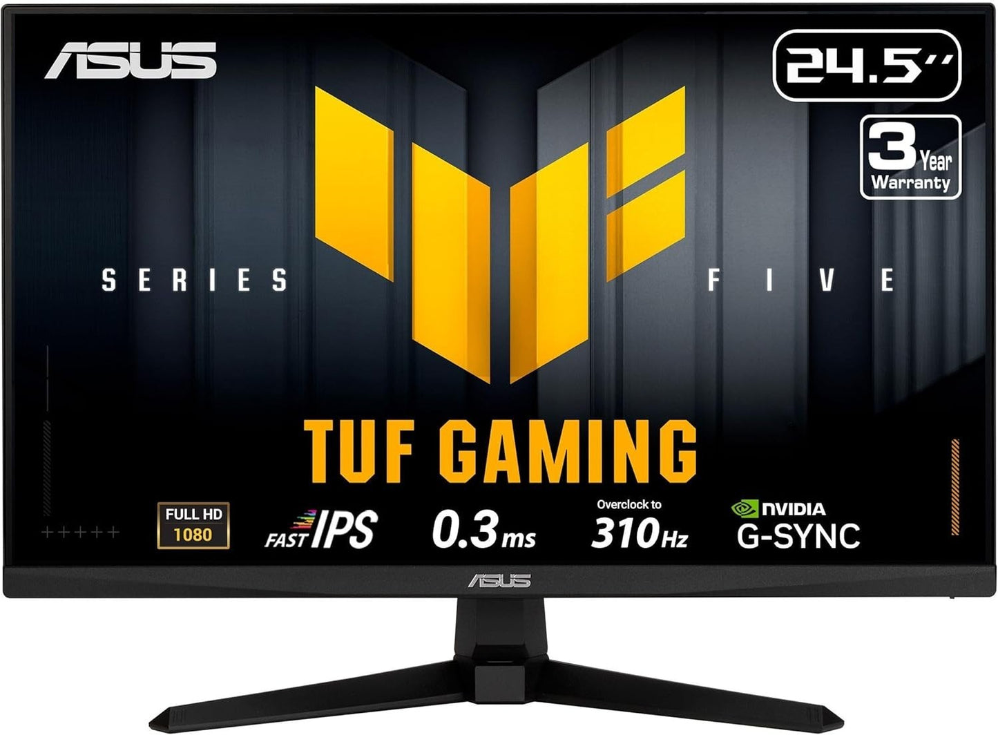 ASUS TUF Gaming 24.5 1080P 310Hz 0.3ms Monitor VG259QMR5A Black G-SYNC Series