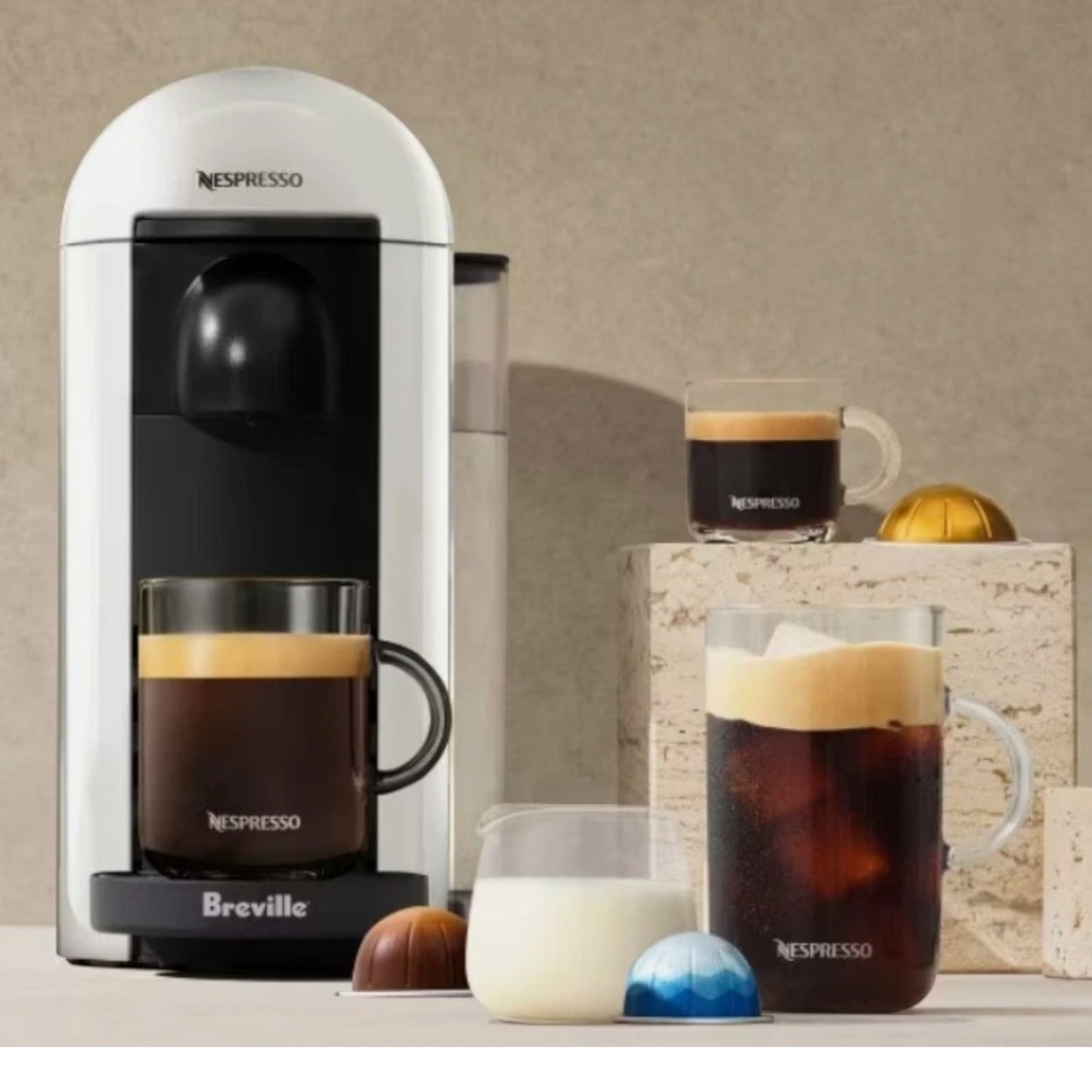 Nespresso VertuoPlus Single-Serve Coffee Maker and Espresso Machine by Breville