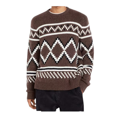 NWT - Old Navy SoSoft Crew-Neck Sweater - Brown Fair Isle