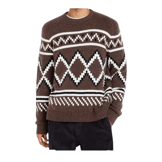 NWT - Old Navy SoSoft Crew-Neck Sweater - Brown Fair Isle