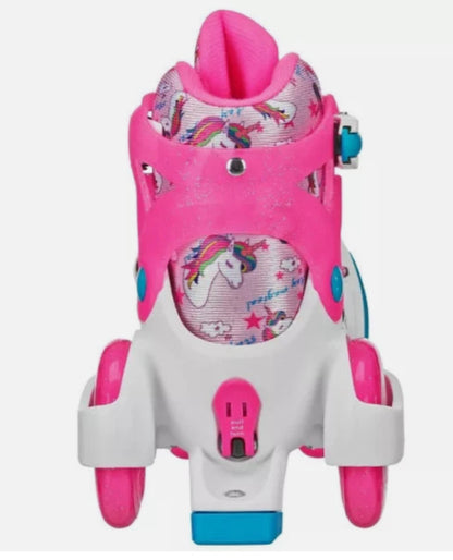 ROLLER DERBY SPORT KID'S ROLLER SKATE - UNICORN SIZE 11-2 : ADJUSTABLE SIZE -