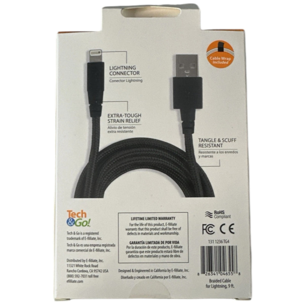 2-PACK Tech&Go 9 Ft. Braided USB to Lightning in Multi-Color, for iPhone, iPad