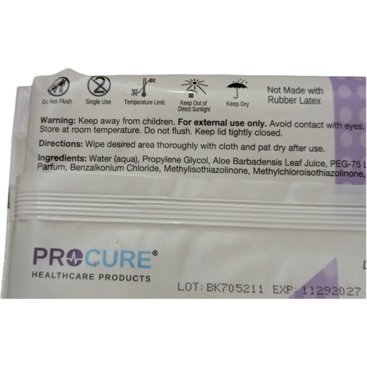 ProCure Premium Adult Washcloths PC263S 8 in x 10 in 50 count exp: 11/2027
