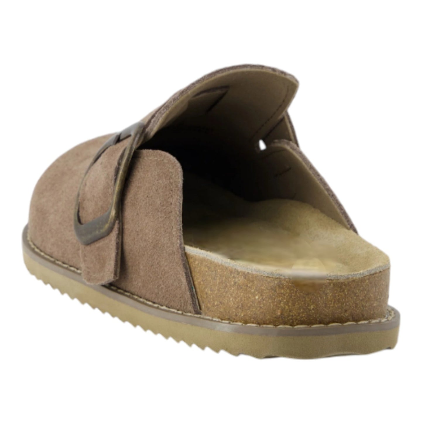 Women's Suede Clogs Adjustable Buckle Slip on Footbed Home Clog Slippers