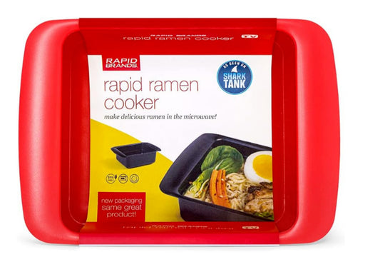 Rapid Ramen Noodle Cooker Microwave 3 Minute As Seen On TV Show Shark Tank Red