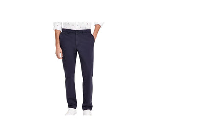 Nautica Men's Classic-Fit Stretch Solid Flat-Front Chino Deck Pants