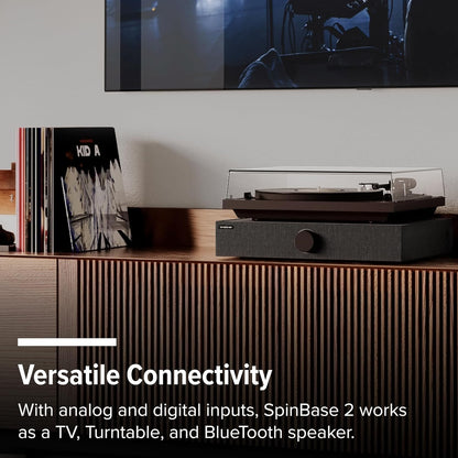 Speaker System Turntable Phono Bluetooth Optical Input Remote Black Andover