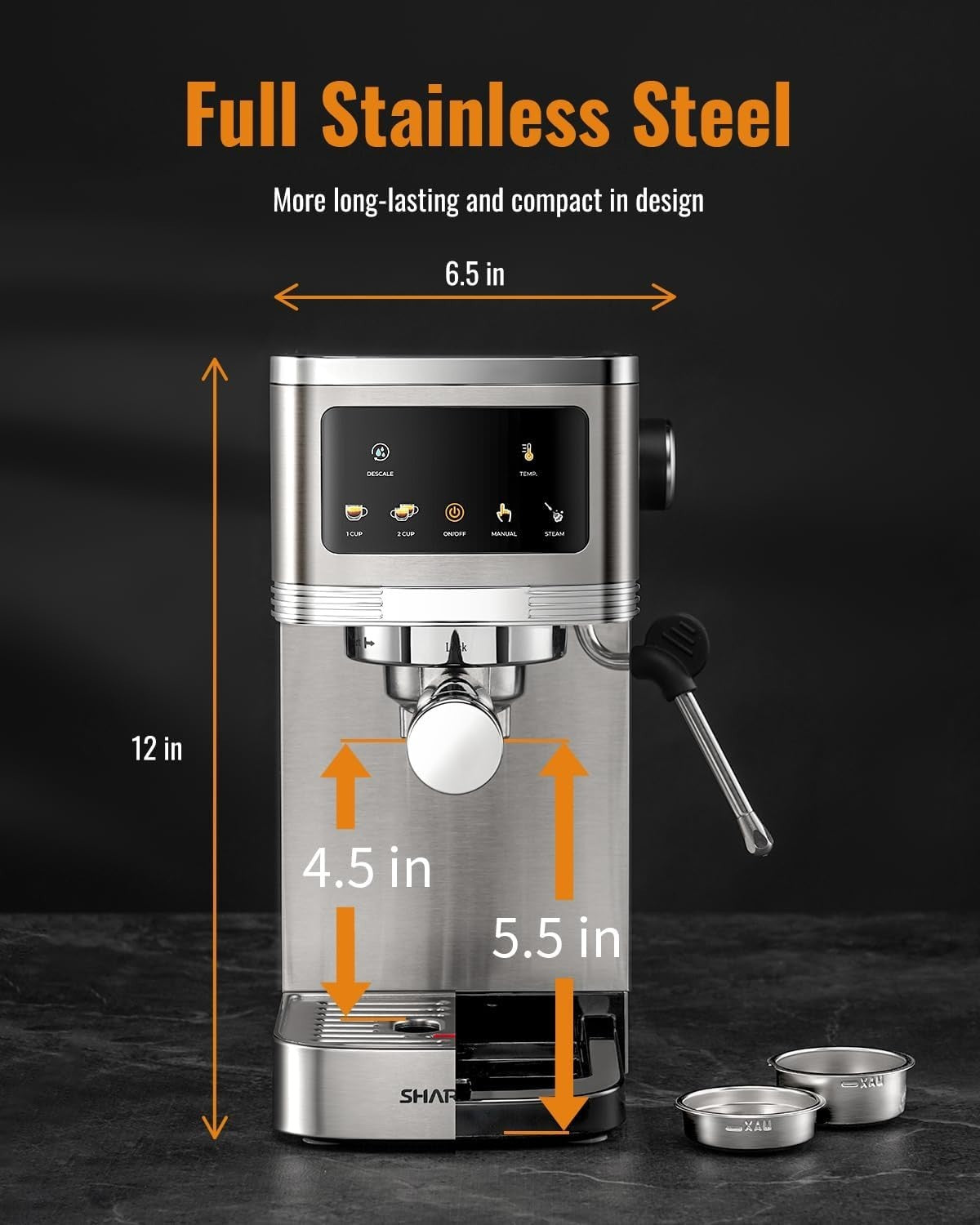 Espresso Machine 20 Bar, Professional espresso machine with milk frother