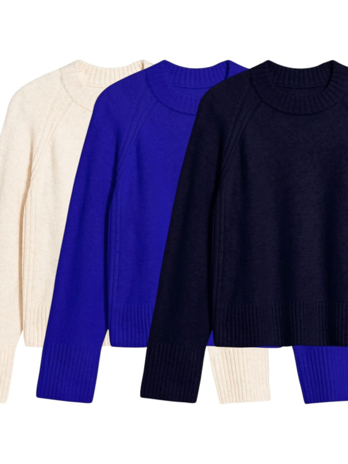 Old Navy SoSoft Crewneck Sweater Womens, Relaxed Knit - Cream, Black or Blue NWT