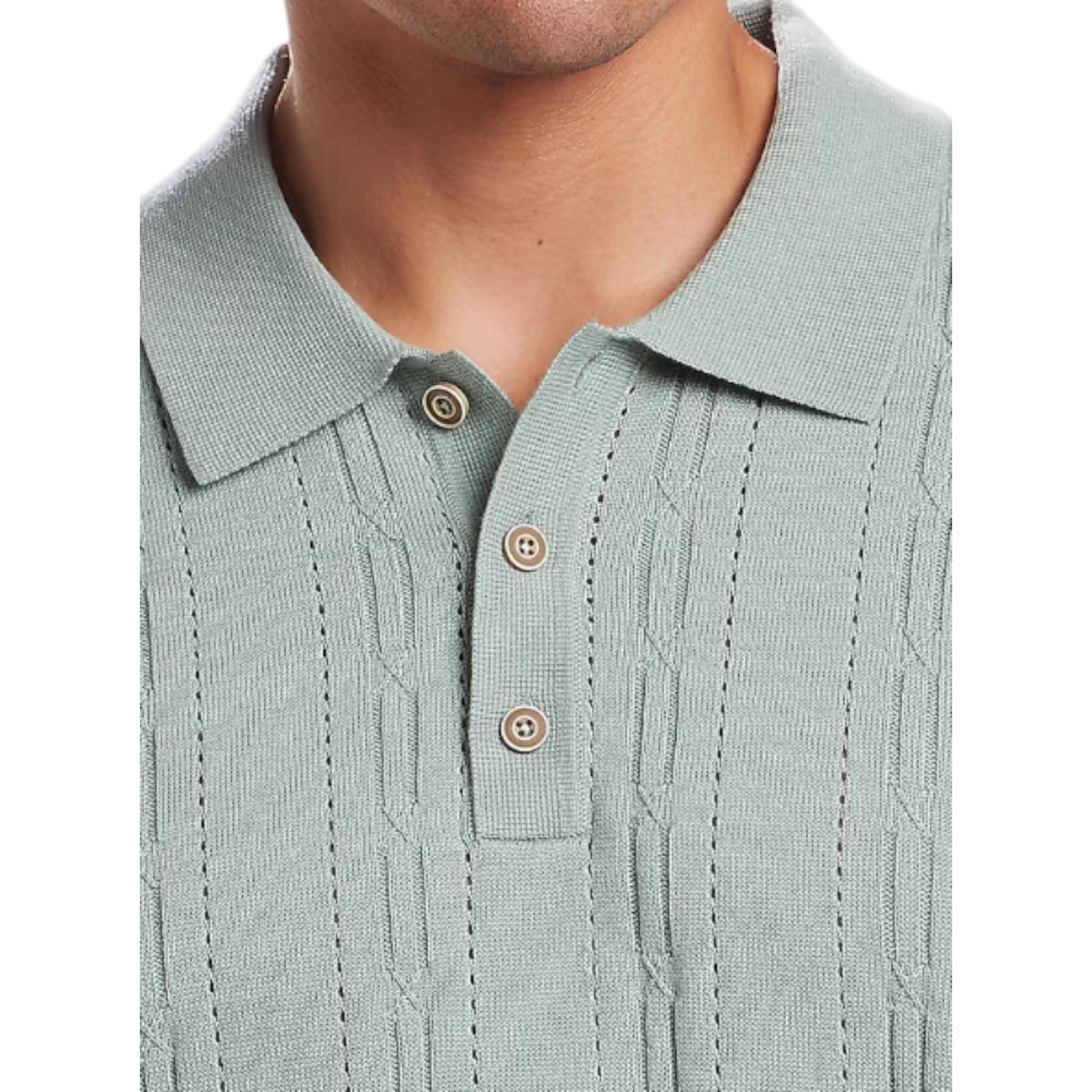 Weatherproof Vintage Classic Fit Pointelle Polo Sweater