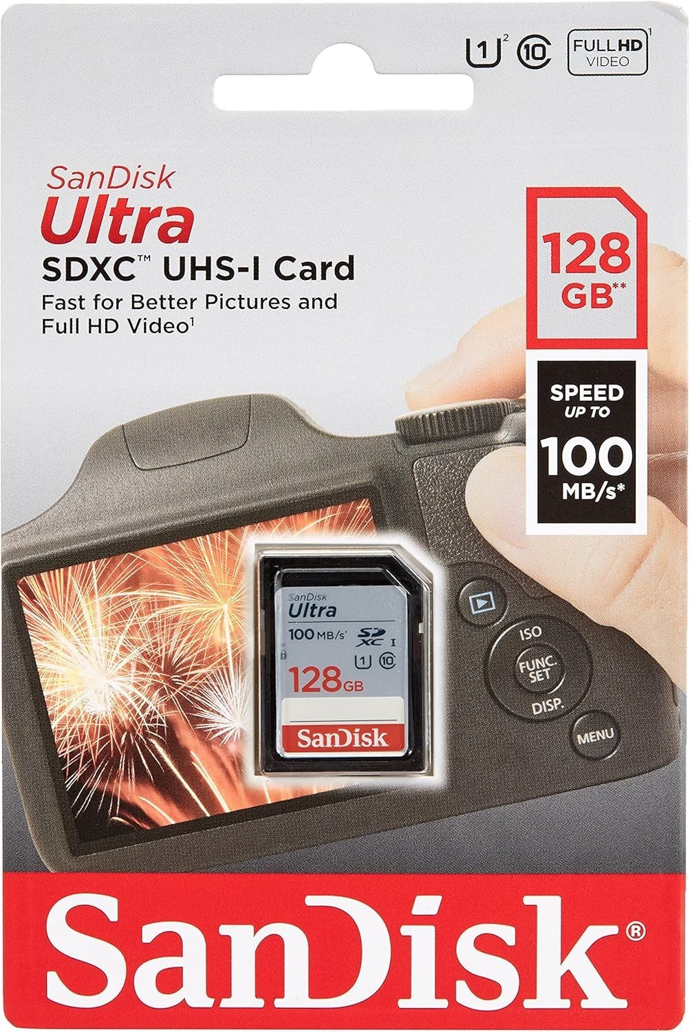 SanDisk Ultra 128GB SD Card UHS I Class 10 Full HD Video High Speed Storage