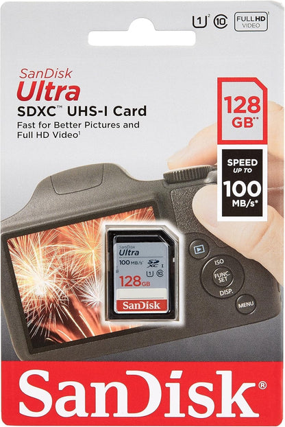 SanDisk Ultra 128GB SD Card UHS I Class 10 Full HD Video High Speed Storage