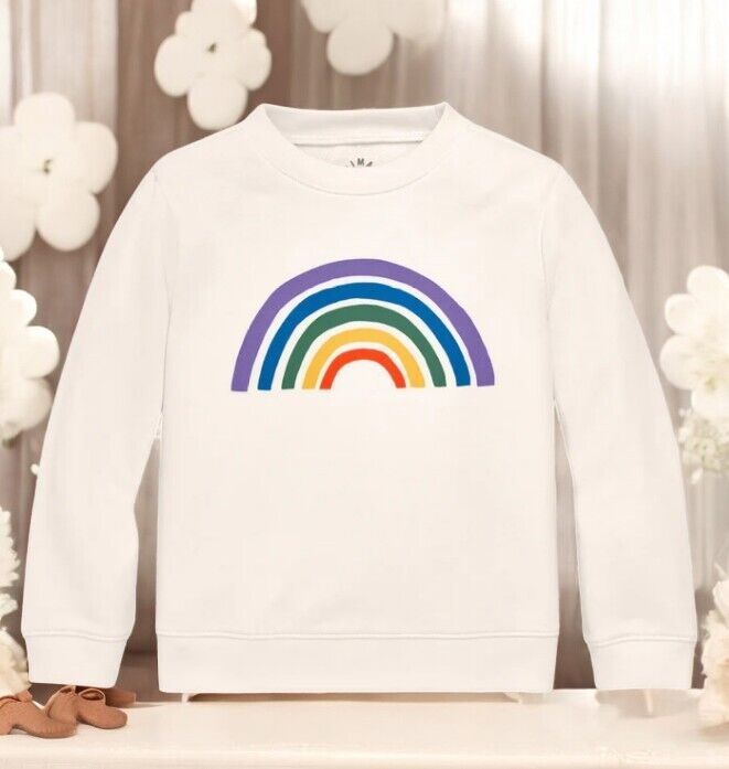 Primary Girl's Toddler Rainbow Sweatshirt, 2