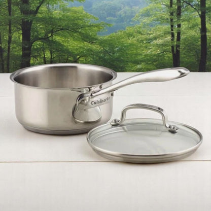 Cuisinart Classic 1qt Stainless Steel Saucepan with Cover Small Pot