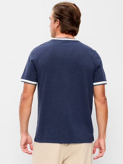 OLD NAVY Men's Crew Neck Trim Ringer Pique T-Shirt Tee NWT, Many colors & Sizes