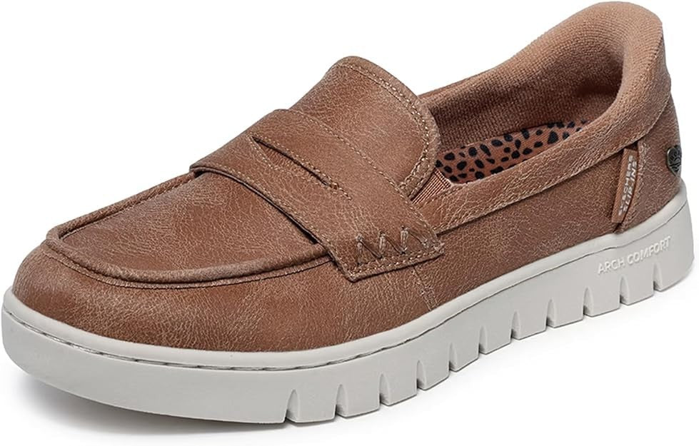 Skechers Women's Slip-ins BOBS Arch Comfort Loafers Sunfest Tan - 114246