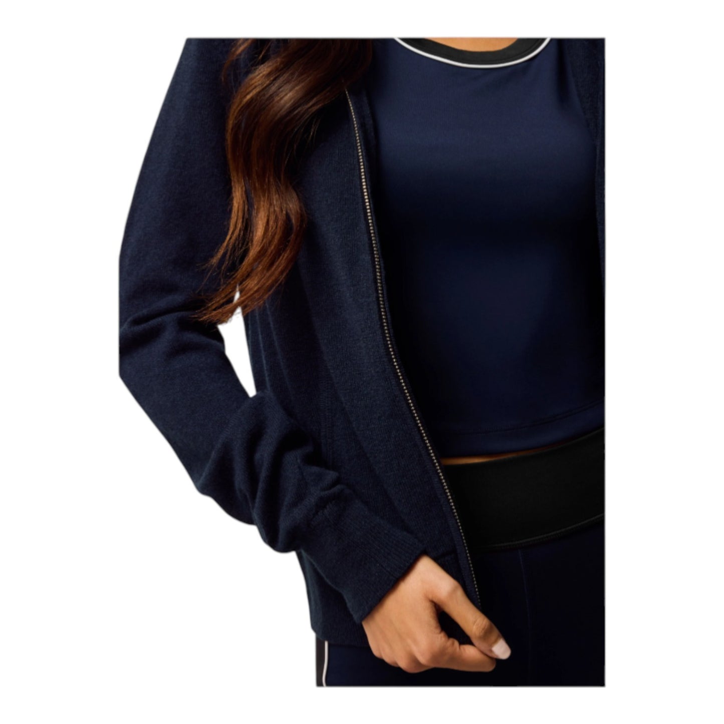 Women's Greyson Koko Full-Zip Hoodie Cashmere-Wool Zip-Up Cardigan, Maltese Blue