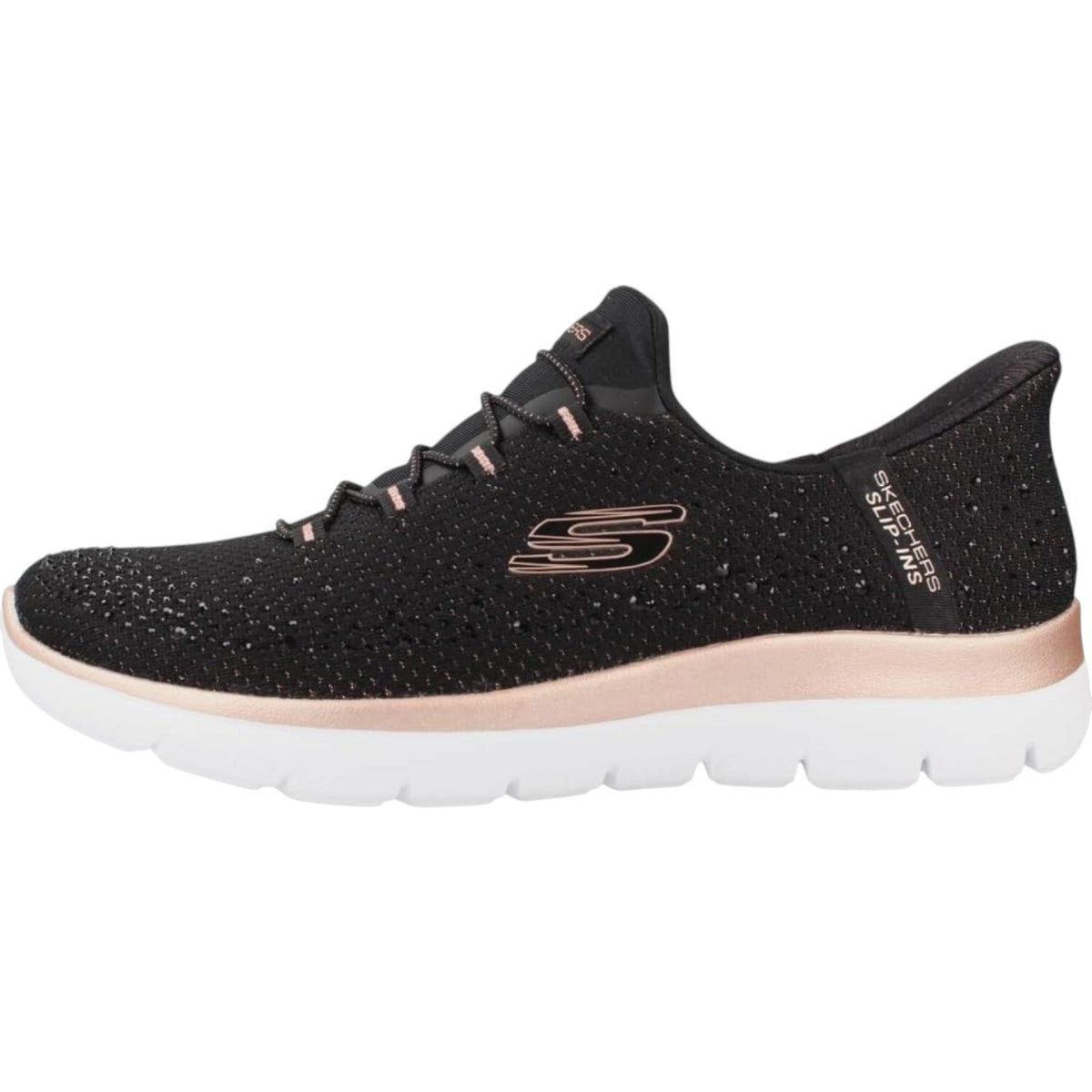 Women's Skechers Slip Ins Summit Brilliant Shine Sneakers Black or White Availab