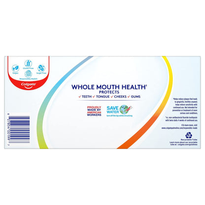 Colgate Total Whitening + Fresh Toothpaste, Mint Toothpaste, 5.1 oz Tube, 2 Pack