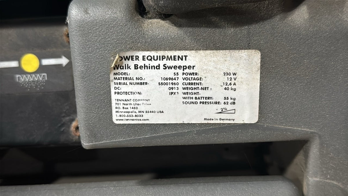 Tennant S5 Commercial 24" Compact Walk Behind Floor Sweeper