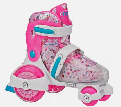 ROLLER DERBY SPORT KID'S ROLLER SKATE - UNICORN SIZE 11-2 : ADJUSTABLE SIZE -