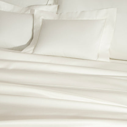 Frette Grace King Sheet Set 100% Cotton Milk Solid Color Bedroom