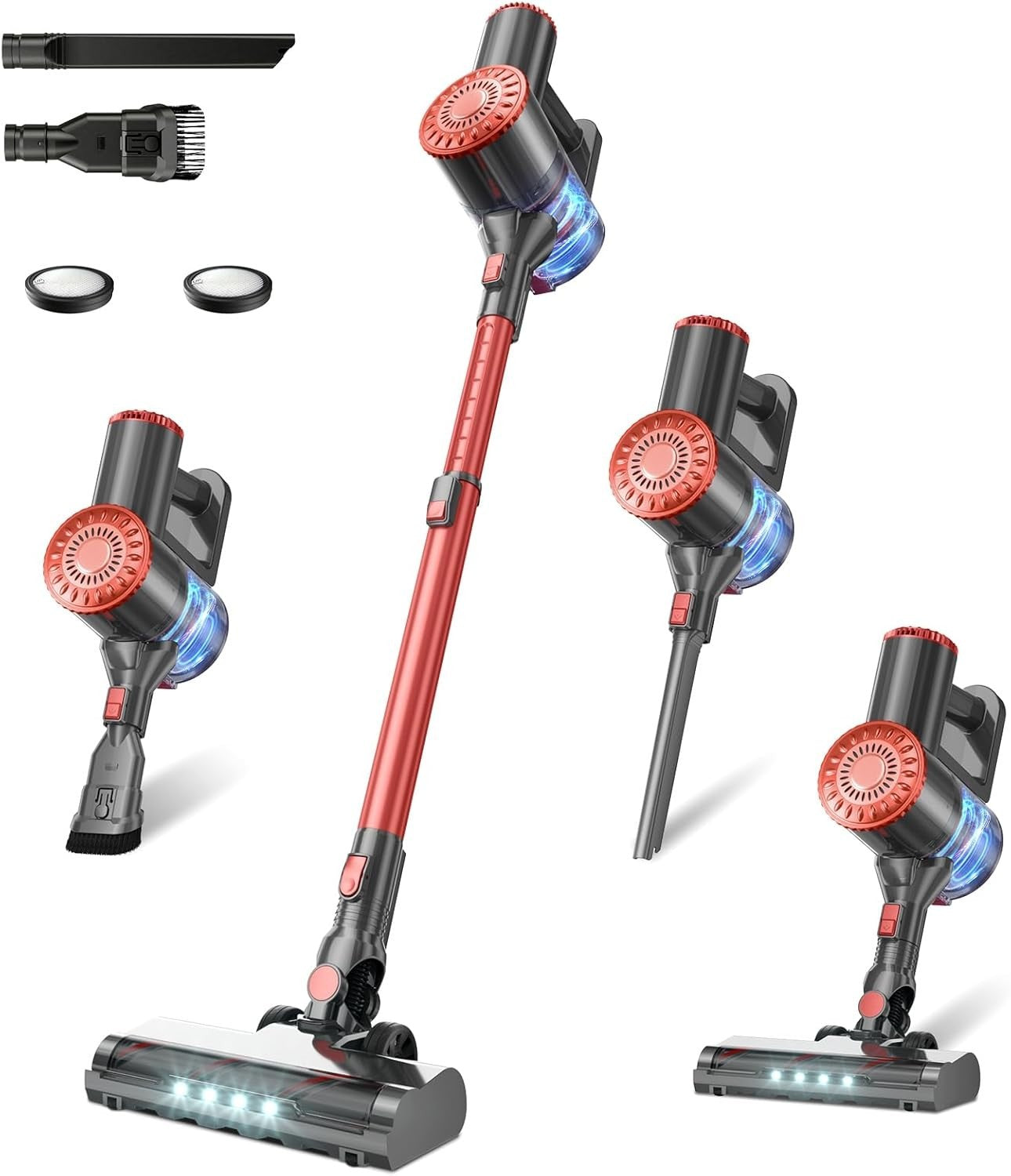 8-in-1 Lightweight Rechargeable Cordless Vacuum Cleaner with 7-Layer Filtration