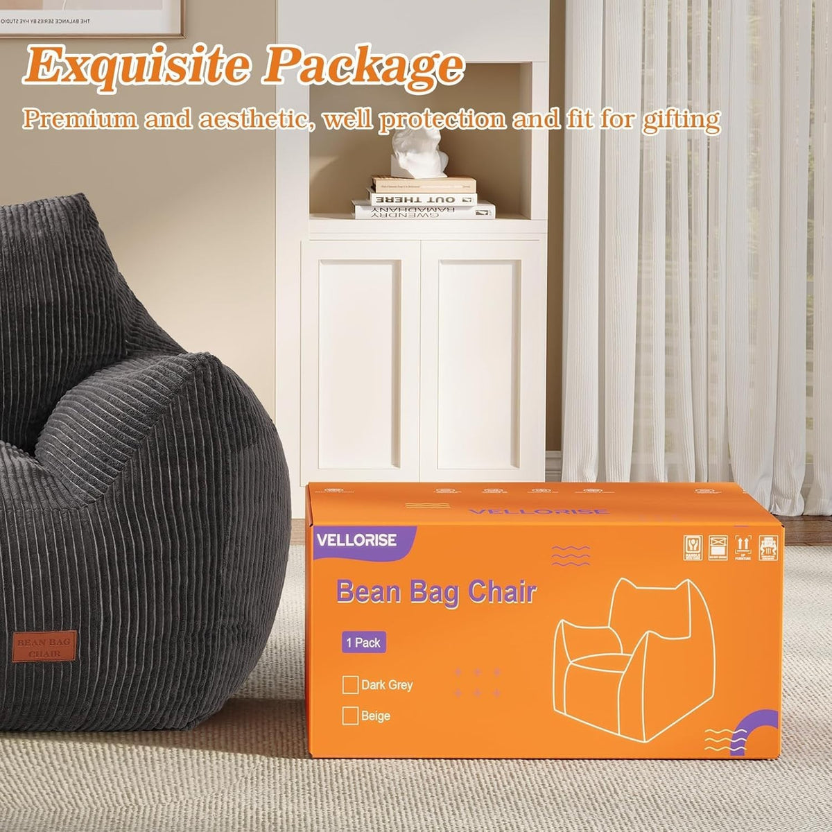 Big Bean Bag Chair for Adults, Ultra Soft BeanBag for Living Room