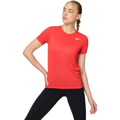 Nike Dri Fit V-Neck T-Shirt Athletic Cut  Women's (DX0687-657) -Red, Large