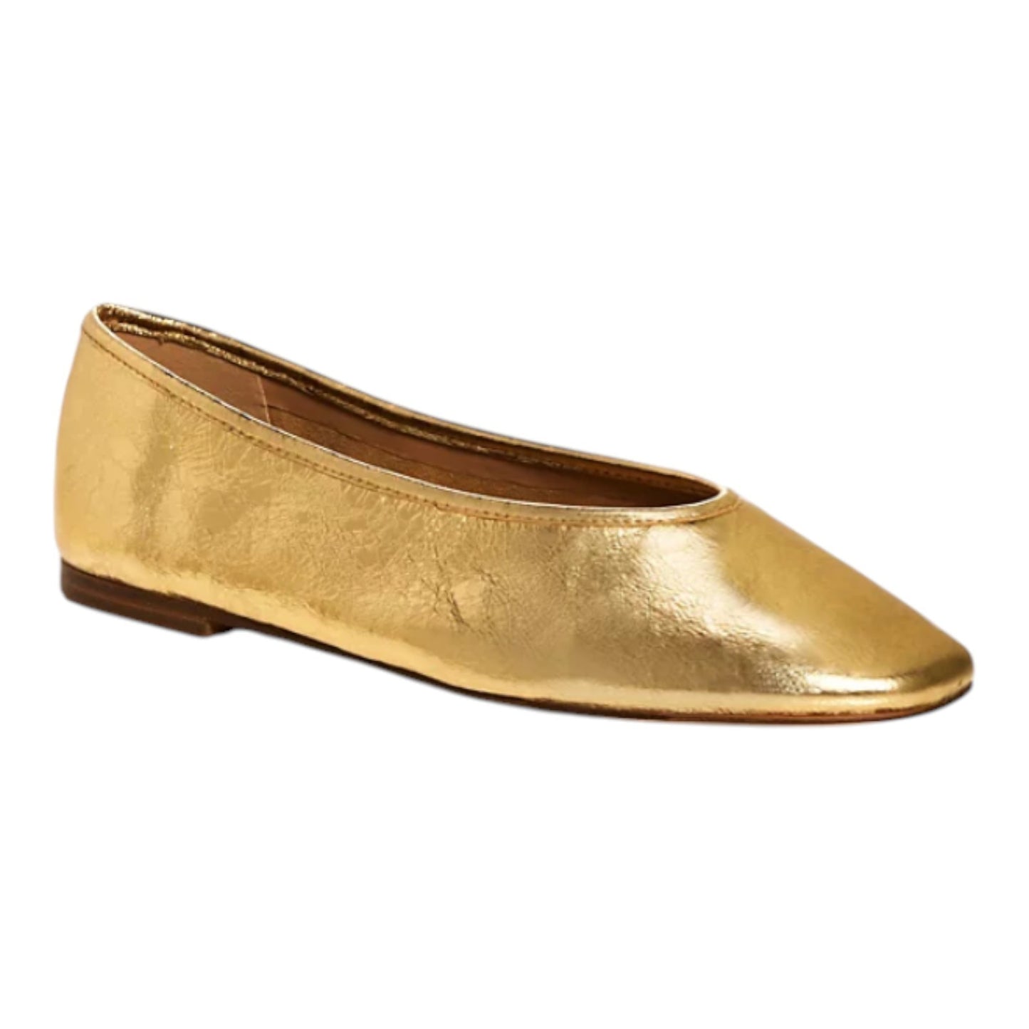 AQUA  Womens Silver Metallic Padded Anabl Round Toe Ballet Flats 7.5 M