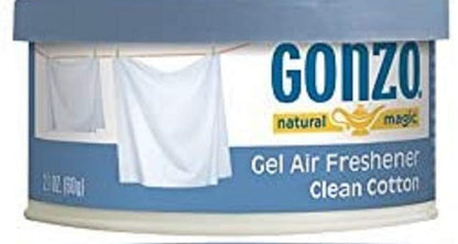 Gonzo Gel Air Freshener, Clean Cotton, 2.1 Oz