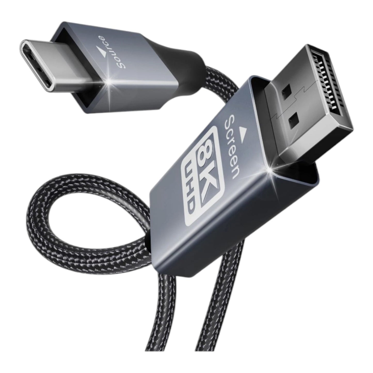 BENFEI USB-C to DisplayPort 6ft 8K@60Hz 4K@144Hz Gray Cable