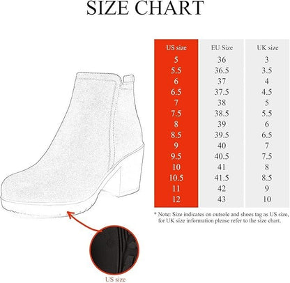 DREAM PAIRS Women Booties Block Heel Round Toe Side Zipper Ankle Boots Size 9