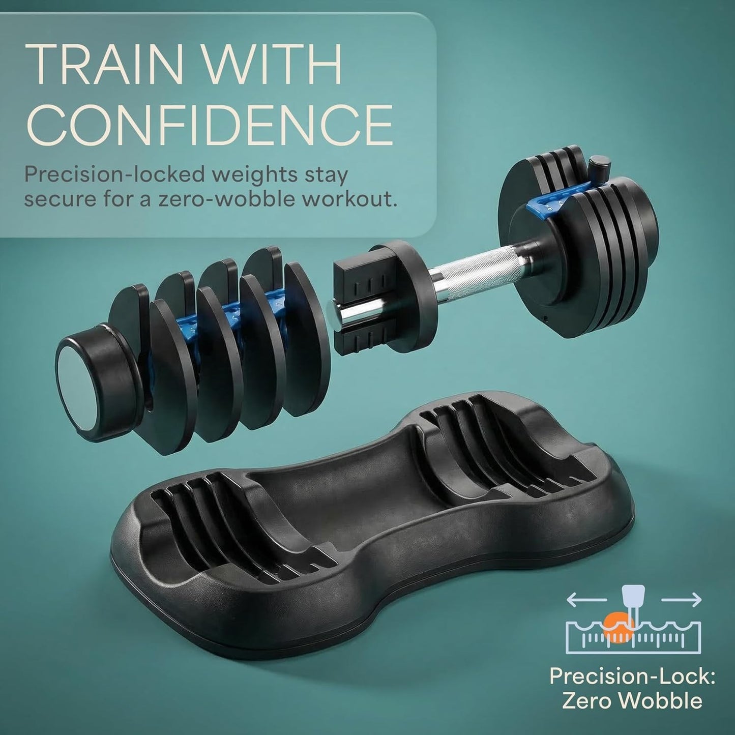 Lifepro Adjustable Dumbbells Set – Quick Adjustment, Set of 2, 5-25 lb ea