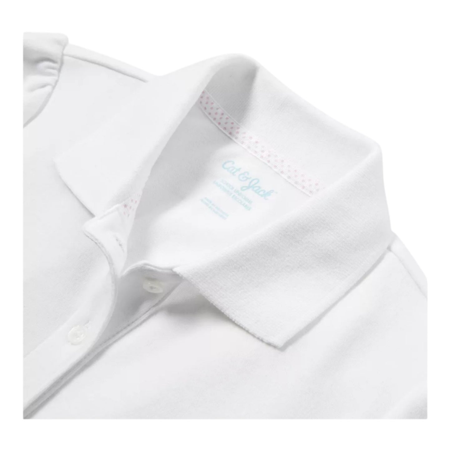 NWT Girls' Short Sleeve Interlock Uniform Polo Shirt - Cat & Jack - White