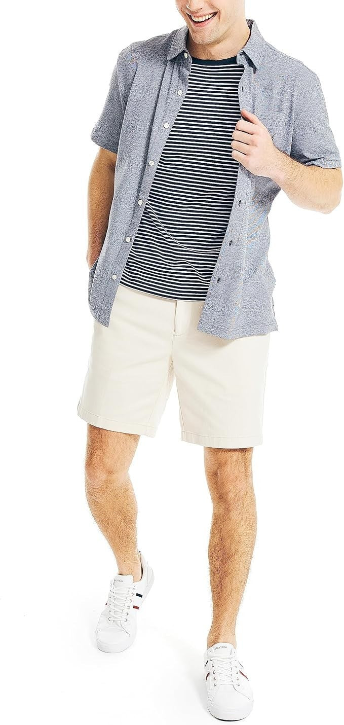 Nautica Mens Deck Shorts, 8.5" inseam, Classic Fit, Nautica Stone, 32W, NEW