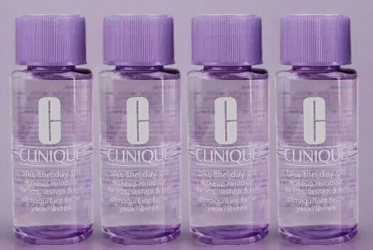 4 x Clinique Take The Day Off Makeup Remover For Lids, Lashes & Lips 1.7oz 50ml