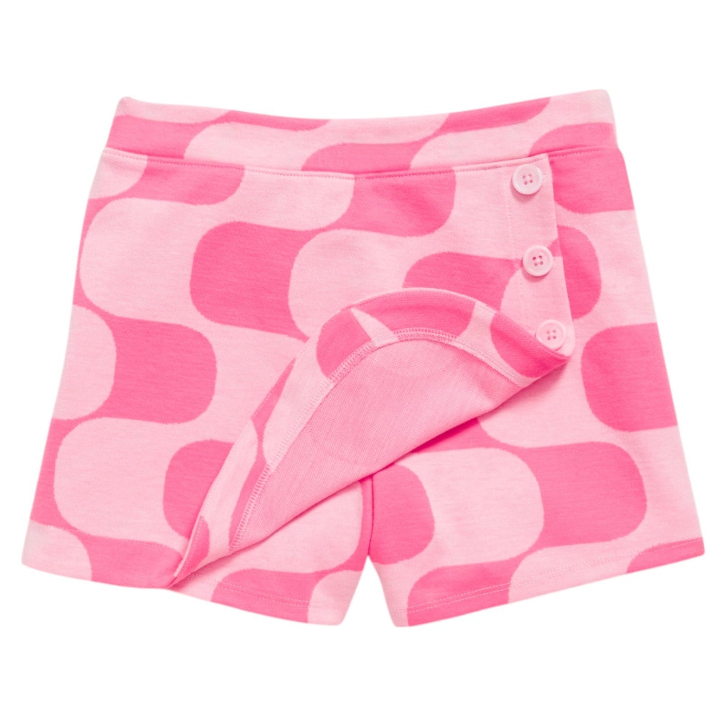 Old Navy Girls Pink Printed Wrap-Front Jacquard-Knit Skort for Girls